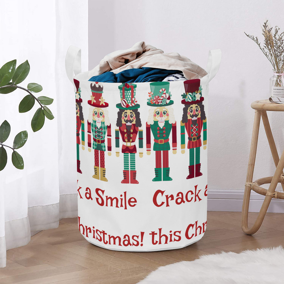 Crack a smile this Christmas Nutcrackers Round Laundry Basket