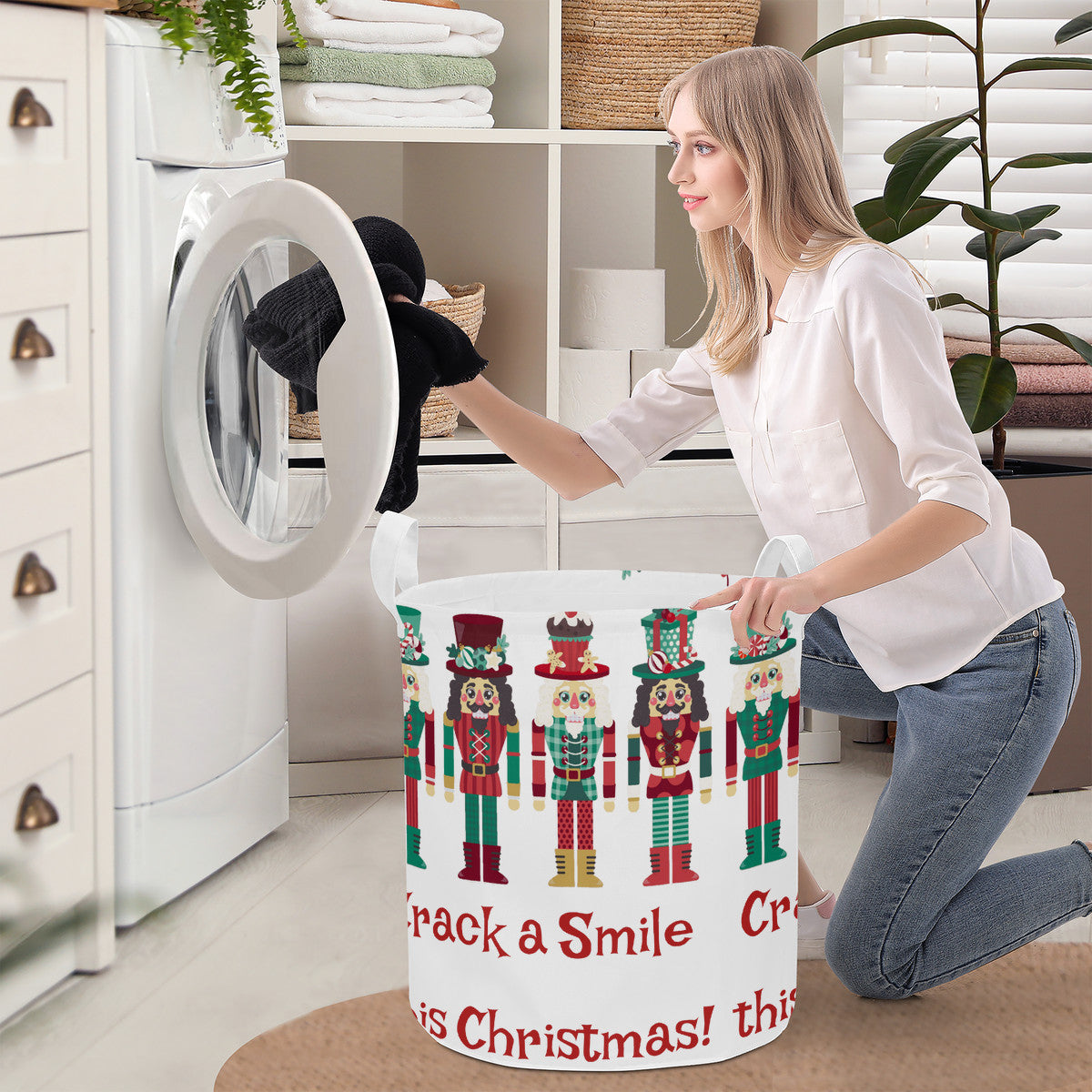 Crack a smile this Christmas Nutcrackers Round Laundry Basket